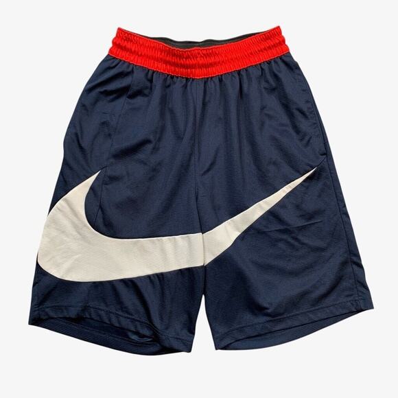 Nike Basketball Shorts Men S Small Navy Red Dri Fit Elastic Waistband - Picture 1 of 14